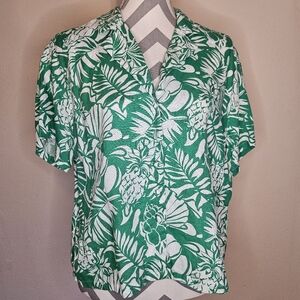 ​Nicole Miller New York 100% Linen Women's Tropical Button Down